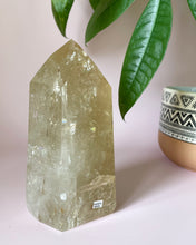 Load image into Gallery viewer, NATURAL CHAMPANGE CITRINE TOWER FROM BRAZIL- 8 x 15cm | 1114 Grams | WITH RAINBOWS | SMALL ROUGH PART AT THE BACK CAUSED BY NATURAL FORMATION
