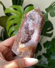 Load image into Gallery viewer, HIGH QUALITY PINK AMETHYST POINT WITH AMETHYST DRUZY | 4.5 x 11.5CM | 326 grams