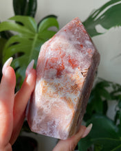 Load image into Gallery viewer, HIGH QUALITY PINK AMETHYST POINT WITH UNIQUE QUARTZ FORMATION DRUZY | 5.7 x 10.5CM | 398 GRAMS