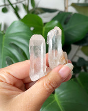 Load image into Gallery viewer, TWO SMALL HIMALAYAN QUARTZ RAW POINTS | 4.3cm in length | 37grams (total)