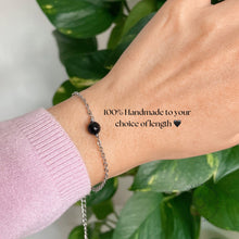 Load image into Gallery viewer, Black Tourmaline Bracelet: Stainless Steel Adjustable Healing Crystal