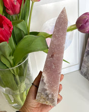 Load image into Gallery viewer, Pink Amethyst Obelisk From Brazil - B - 5.4 x 23cm (Very slight imperfect tip/ With Quartz Bottom)