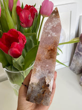 Load image into Gallery viewer, Pink Amethyst Obelisk From Brazil - A - 5 x 20.5cm (Very slight imperfect tip/ With Iron inclusion)