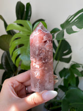 Load image into Gallery viewer, HIGH QUALITY PINK AMETHYST POINT WITH AMETHYST DRUZY | 4.5 x 11.5CM | 326 grams
