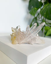 Load image into Gallery viewer, SACRED PINK LEMURIAN QUARTZ CLUSTER WITH GOLDEN HEALER | Base 6.4cm | 45grams
