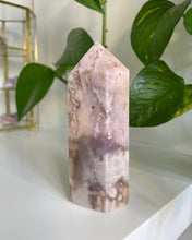 Load image into Gallery viewer, HIGH QUALITY PINK AMETHYST POINT WITH QUARTZ FORMATION  | 4 x 10.9CM | 304GRAMS
