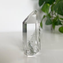 Load image into Gallery viewer, GREEN PHANTOM QUARTZ POINT FROM BRAZIL | 2.3 x 6.6cm | 75grams
