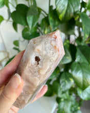 Load image into Gallery viewer, HIGH QUALITY PINK AMETHYST POINT WITH QUARTZ FORMATION  | 4 x 10.9CM | 304GRAMS
