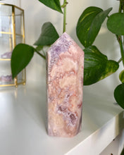 Load image into Gallery viewer, HIGH QUALITY PINK AMETHYST TOWER WITH LILAC AMETHYST | 3.8 x 11.1cm |  258 GRAMS
