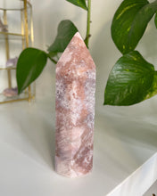Load image into Gallery viewer, HIGH QUALITY DRUZY PINK AMETHYST TOWER WITH QUARTZ AND SOFT LILAC | 5.3 x 11.7cm | 339GRAMS | FYI - SLIGHT IMPERFECT TIP)
