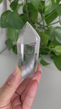 Load and play video in Gallery viewer, GREEN PHANTOM QUARTZ POINT FROM BRAZIL | 2.8 x 7.5cm | 90grams
