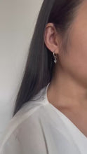 Load and play video in Gallery viewer, Labradorite Huggie Hoop Earrings: Stainless Steel Crystal Jewelry
