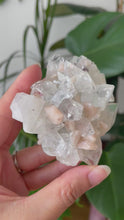 Load and play video in Gallery viewer, APOPHYLLITE WITH PEACH STILBITE | FYI - ONE SLIGHTLY LOOSE POINT | 7.6cm | 143grams
