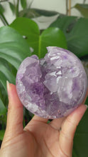 Load and play video in Gallery viewer, AMETHYST WITH BLUE AGATE SPHERE FROM URUGUAY | 487g | 7.4cm
