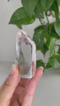 Load and play video in Gallery viewer, GREEN PHANTOM QUARTZ POINT FROM BRAZIL | 2.3 x 6.6cm | 75grams
