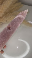 Load and play video in Gallery viewer, Pink Amethyst Obelisk From Brazil - B - 5.4 x 23cm (Very slight imperfect tip/ With Quartz Bottom)
