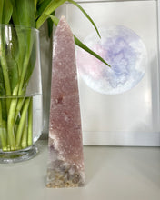 Load image into Gallery viewer, Pink Amethyst Obelisk From Brazil - B - 5.4 x 23cm (Very slight imperfect tip/ With Quartz Bottom)
