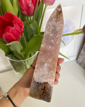 Load image into Gallery viewer, Pink Amethyst Obelisk From Brazil - A - 5 x 20.5cm (Very slight imperfect tip/ With Iron inclusion)
